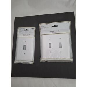 Allen + Roth Wall Plate White Simple Square 1-Gang 2-Gang Toggle Switch Cover
